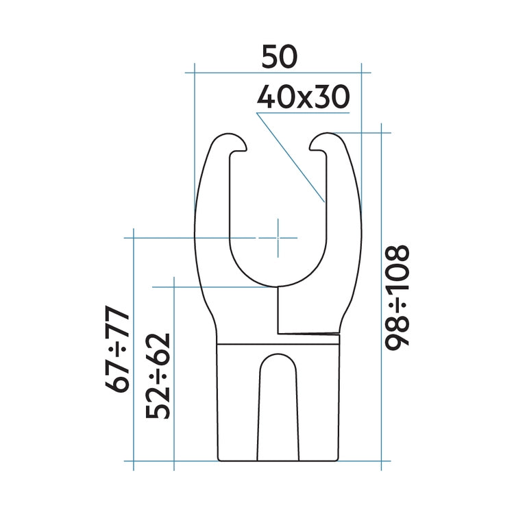 Irsap Klemmhalter für halbovales Sammelrohr 40×30 mm, seitliche Montage, verstellbarer Wandabstand 5–6 cm, Schwarz matt (Farbcode K1) ATTCHEBACK1