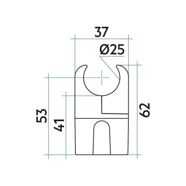 Irsap Klemmhalter für TESI, Befestigung an Rohr Ø 25 mm, fester Wandabstand 4 cm, Hellgrau matt (Farbcode 8N) ATTCHELA48N