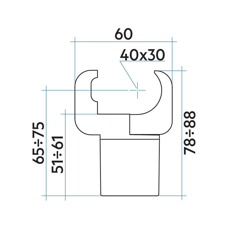 Irsap Klammer zur Befestigung an einem 40x30 mm Sammler mit verstellbaren Distanzstücken, Tiefe von 5 bis 6 cm, Wandmontage, anthrazitgrau, matte Oberfläche, Cod.6V ATTDUBLE16V