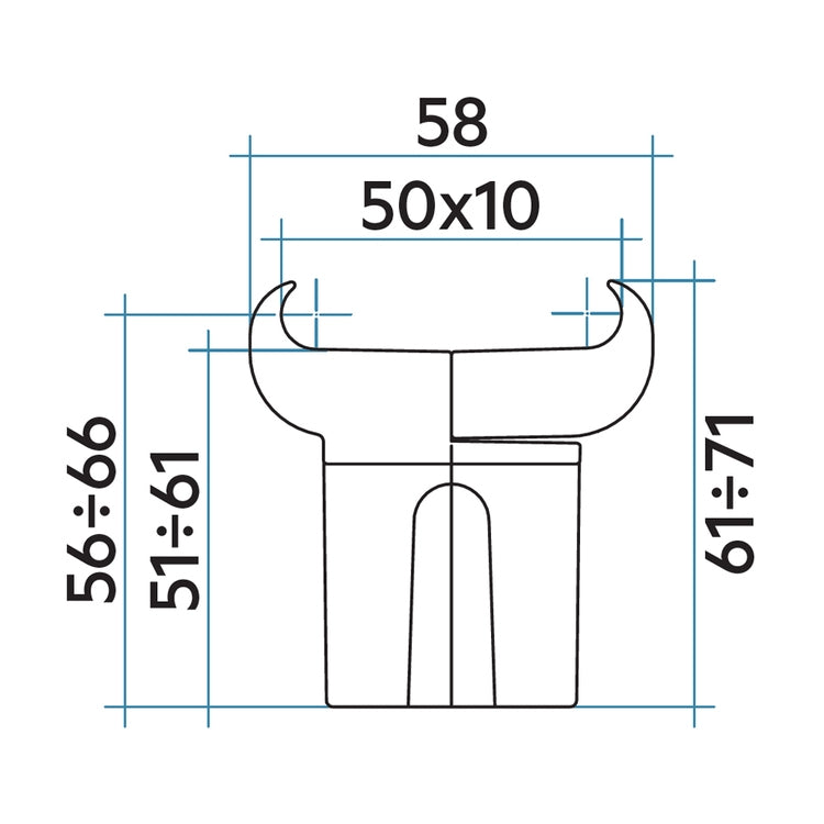 Irsap Klemmhalter für Heizkörper PIANO 2, Befestigung an Rohr 50×10 mm, Wandmontage, Schwarz satiniert Strukturlack ATTMORS5030