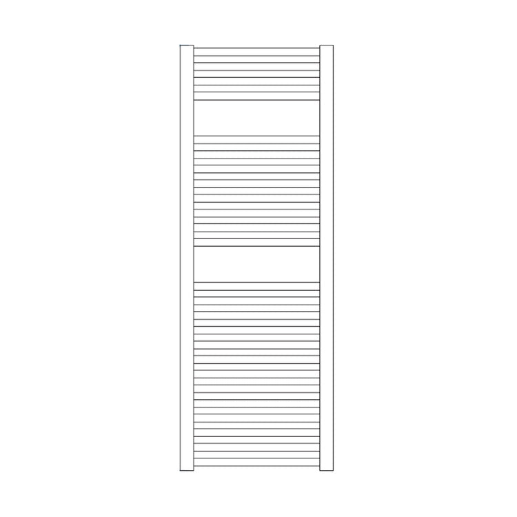 Irsap Badheizkörper GEO, 25 Rohre, 2 Segmente, H 124,8 × B 45 × T 3 cm, Schwarz RAL 9005 glänzend (Farbcode 10) ECM045B10IR01NNN01