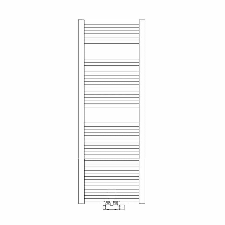 Irsap Badheizkörper GEO, 25 Rohre, 2 Segmente, H 124,8 × B 55 × T 3 cm, Weiß RAL 9016 matt (Farbcode Y5) ECM055BY5IR50NNN02