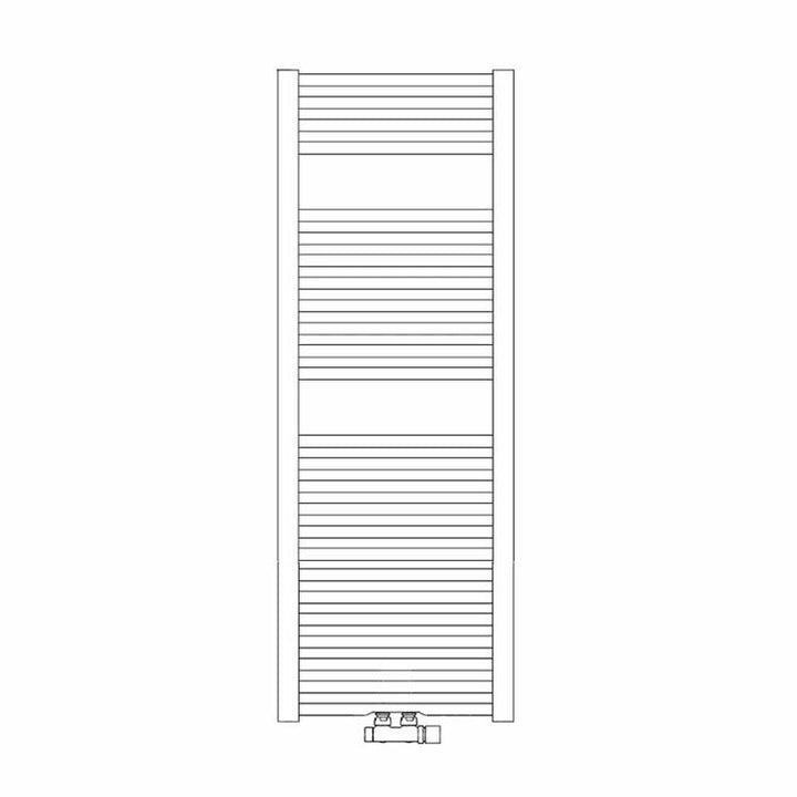 Irsap Badheizkörper GEO, 25 Rohre, 2 Segmente, H 124,8 × B 55 × T 3 cm, Weiß RAL 9016 matt (Farbcode Y5) ECM055BY5IR50NNN02