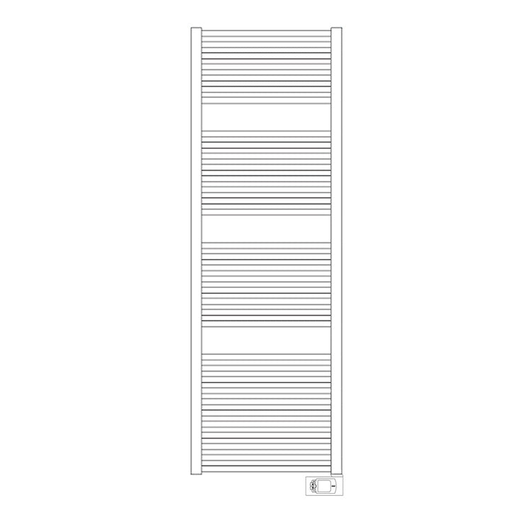 Irsap Elektro-Badheizkörper ARES, 34 Rohre, 3 Segmente, H 172 × B 38 × T 3 cm, mit elektronischer Steuerung, Weiß Standard glänzend (Farbcode 01) EIG038H01IR01NNN01