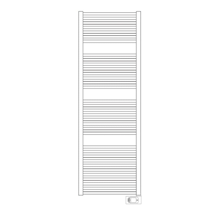 Irsap Elektro-Badheizkörper ARES, 34 Rohre, 3 Segmente, H 172 × B 38 × T 3 cm, mit elektronischer Steuerung, Weiß Standard glänzend (Farbcode 01) EIG038H01IR01NNN01