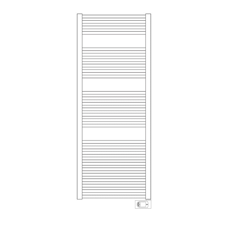 Irsap Elektro-Badheizkörper ARES, 28 Rohre, 3 Segmente, H 146,2 × B 38 × T 3 cm, mit elektronischer Steuerung, Weiß Standard glänzend (Farbcode 01) EIL038H01IR01NNN01