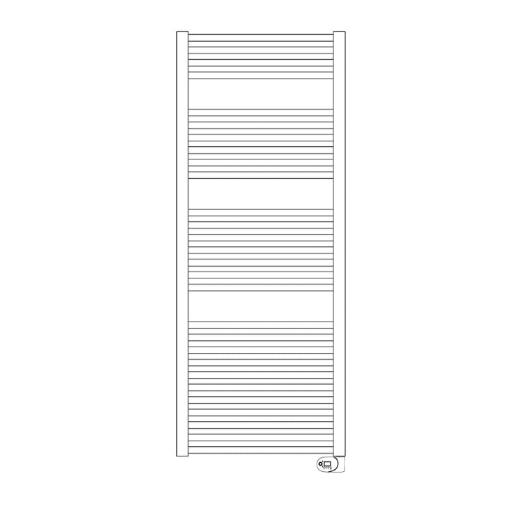 Irsap Elektro-Badheizkörper ARES, 28 Rohre, 3 Segmente, H 146,2 × B 48 × T 3 cm, mit integriertem Bluetooth-Modul, Weiß Standard glänzend (Farbcode 01) EIL048Y01IR01NNN01