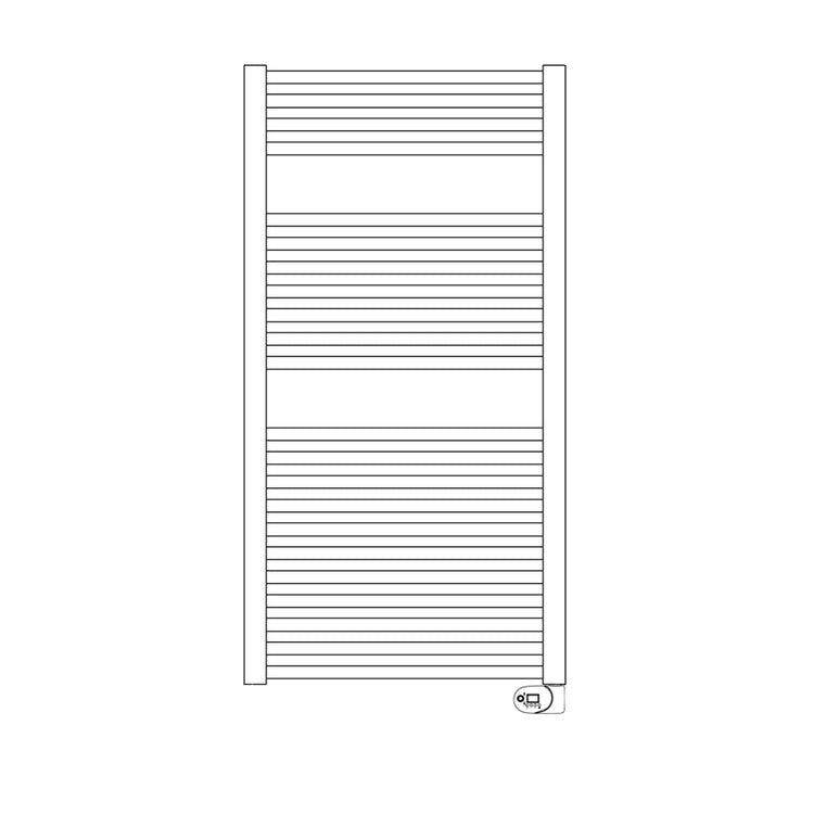 Irsap Elektro-Badheizkörper ARES, 22 Rohre, 2 Segmente, H 111,8 × B 58 × T 3 cm, mit integriertem Bluetooth-Modul, Weiß Standard glänzend (Farbcode 01) EIM058Y01IR01NNN03