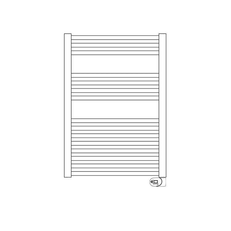 Irsap Elektro-Badheizkörper ARES, 15 Rohre, 2 Segmente, H 81,8 × B 38 × T 3 cm, mit integriertem Bluetooth-Modul, Weiß Standard glänzend (Farbcode 01) EIS038Y01IR01NNN01
