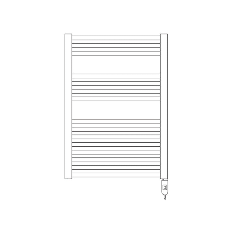 Irsap Elektro-Badheizkörper ARES, 15 Rohre, 2 Segmente, H 81,8 × B 58 × T 3 cm, Weiß Standard glänzend (Farbcode 01) EIS058I01IR01NNN03