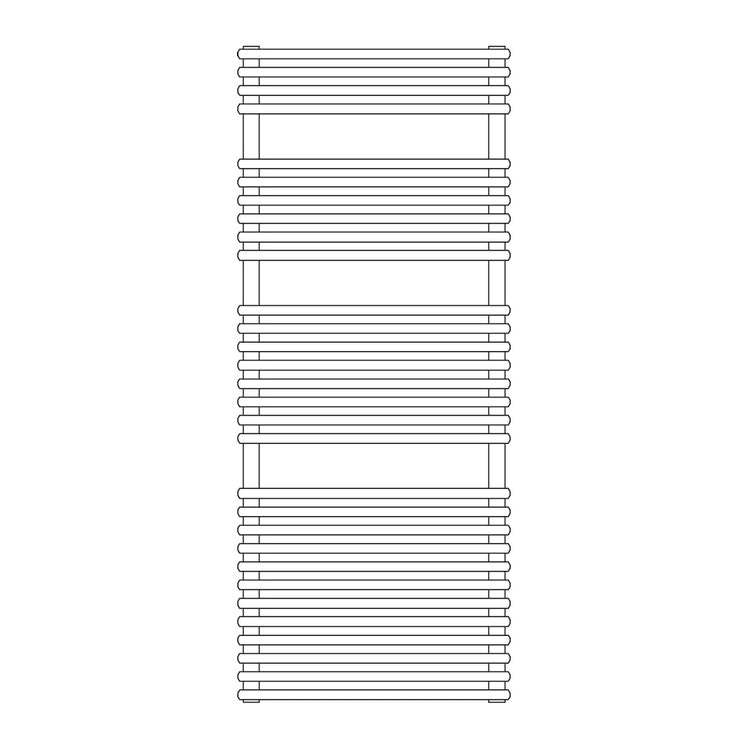Irsap doppellagiger Badheizkörper FLAUTO 2, 60 Rohre, 3 Segmente, H 121,8 × B 75,6 × T 6,2 cm, Weiß Standard glänzend (Farbcode 01) FDPFDM075B01IR01NNN01