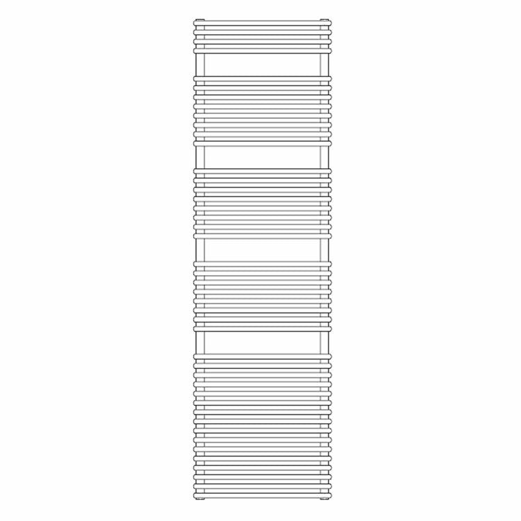 Irsap Badheizkörper FLAUTO Chrom, 44 Rohre, 4 Segmente, H 176,2 × B 50,6 × T 4,6 cm, Chrom (Farbcode 50) FTG050B50IR01NNN02