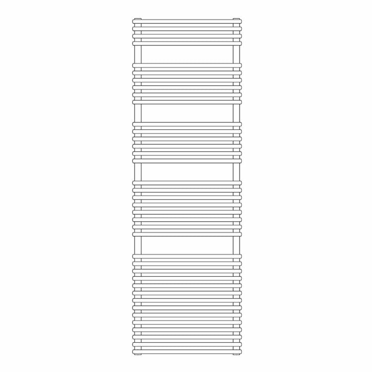 Irsap Badheizkörper FLAUTO Chrom, 38 Rohre, 4 Segmente, H 155,8 × B 75,6 × T 4,6 cm, Chrom (Farbcode 50) FTL075B50IR01NNN02