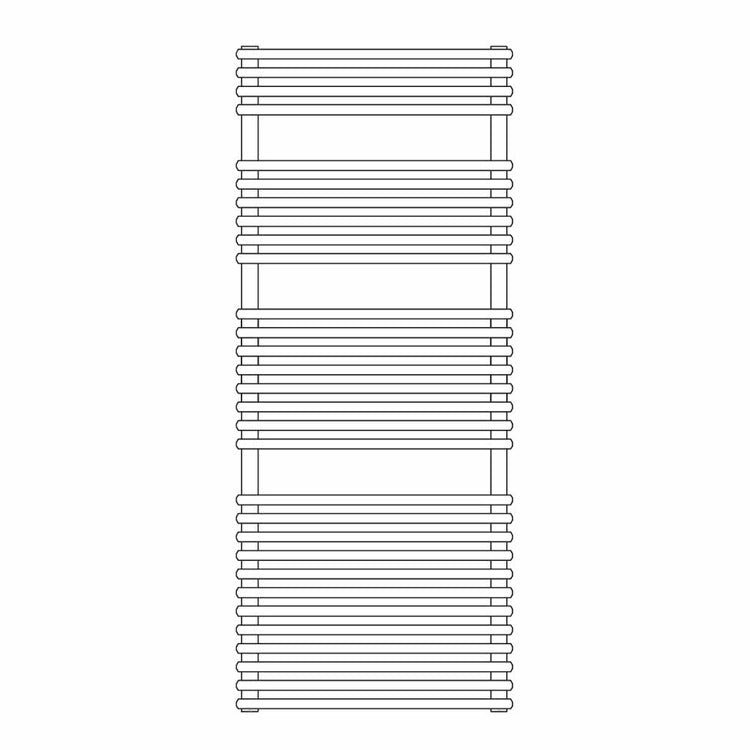 Irsap Badheizkörper FLAUTO Chrom, 30 Rohre, 3 Segmente, H 121,8 × B 50,6 × T 4,6 cm, Chrom (Farbcode 50) FTM050B50IR01NNN02