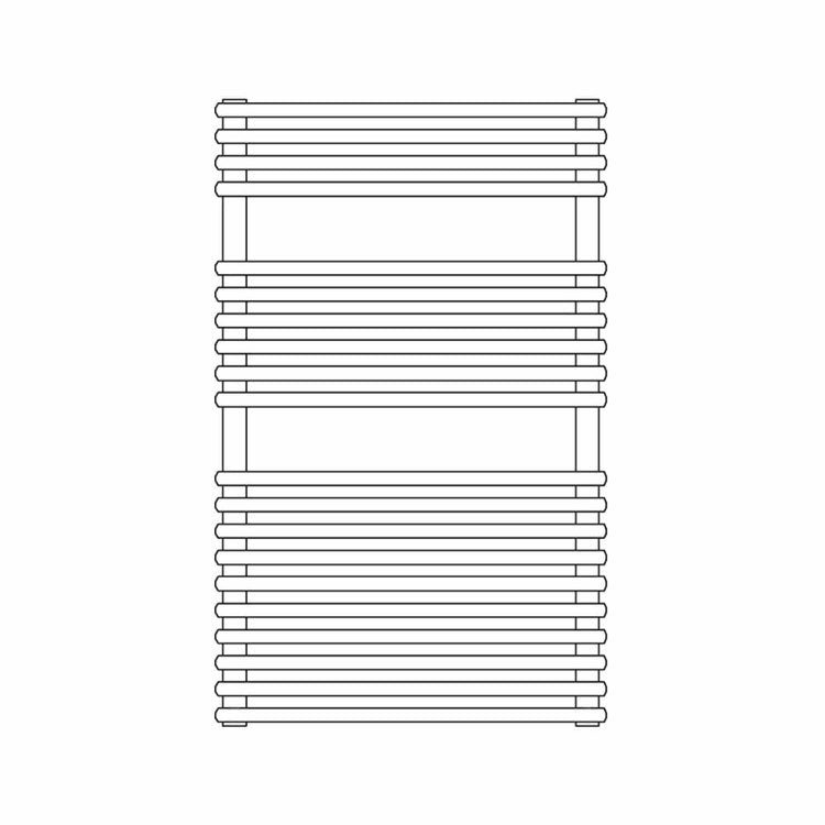 Irsap Badheizkörper FLAUTO Chrom, 20 Rohre, 2 Segmente, H 81 × B 55,6 × T 4,6 cm, Chrom (Farbcode 50) FTP055B50IR01NNN01