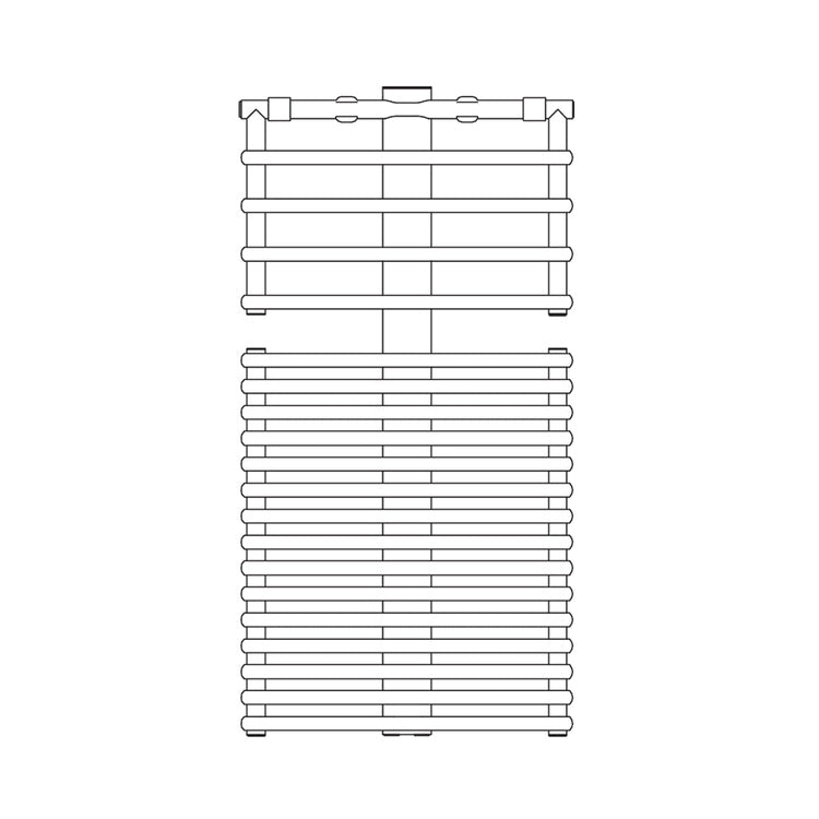 Irsap Badheizkörper GET UP, 20 Rohre, 1 Segment, H 107,6 × B 55 × T 7 cm, Mittelanschluss 50 mm, Weiß Standard glänzend (Farbcode 01) GUM055B01IR05NNN01