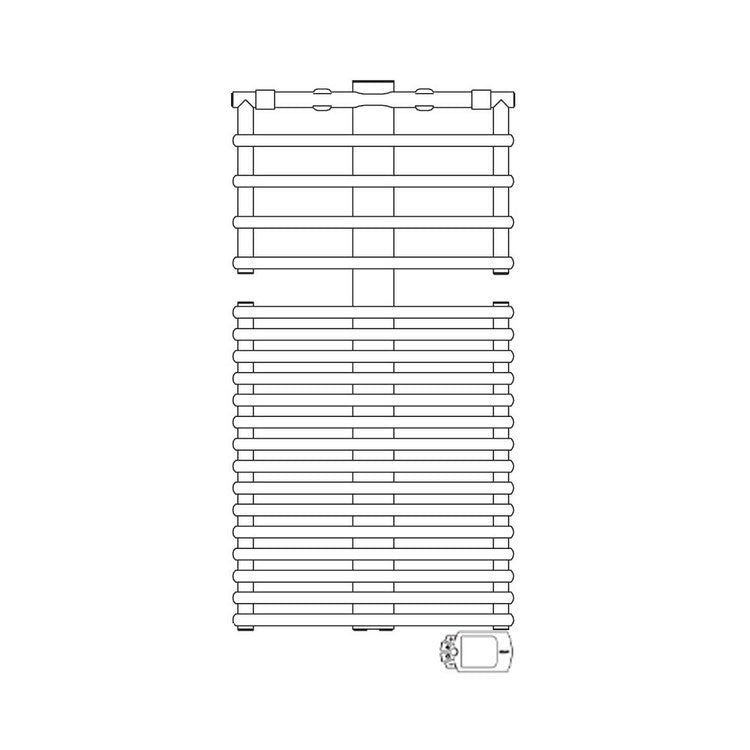 Irsap Elektro-Badheizkörper GET UP, 20 Rohre, 1 Segment, H 107,6 × B 55 × T 7,7 cm, mit elektronischer Steuerung, Weiß Standard glänzend (Farbcode 01) GUM055H01IR01NNN01