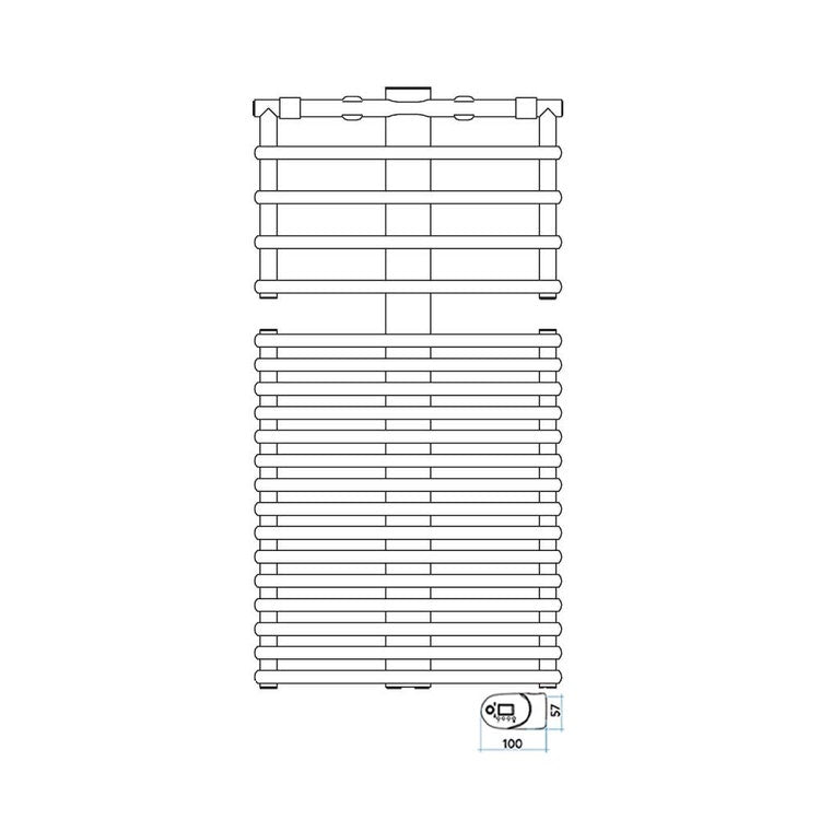 Irsap Elektro-Badheizkörper GET UP, 20 Rohre, 1 Segment, H 107,6 × B 55 × T 7,7 cm, mit integriertem Bluetooth-Modul, Weiß Standard glänzend (Farbcode 01) GUM055Y01IR01NNN01
