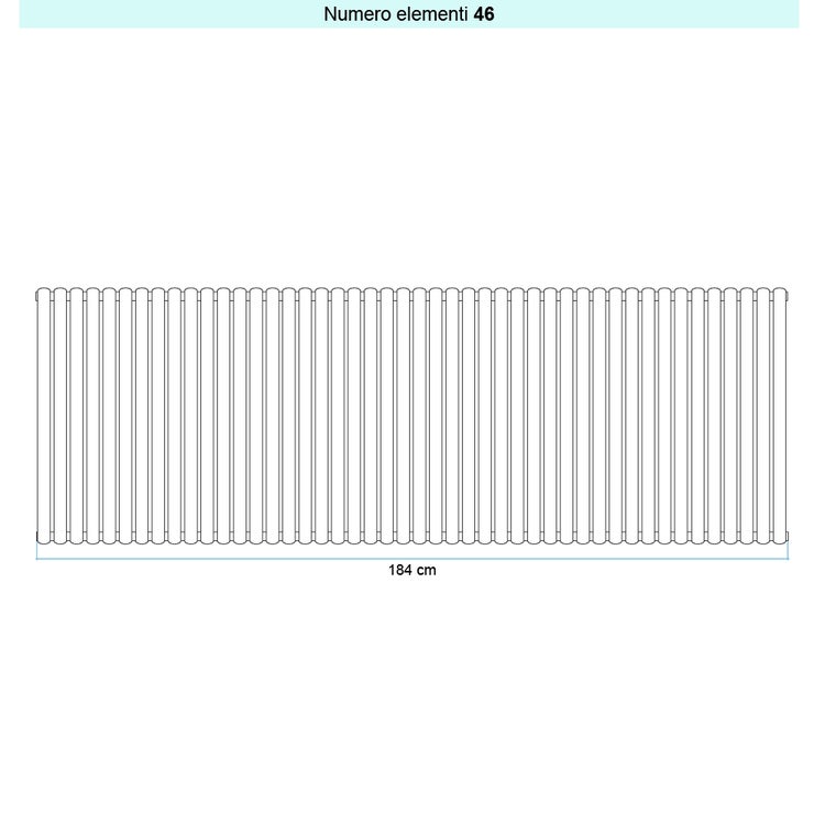 Irsap Design-Heizkörper ELLIPSIS 30_V, 46 Glieder, H 53 × B 184 × T 4,4 cm, Weiß Standard glänzend (Farbcode 01) HE105304601IR01A01