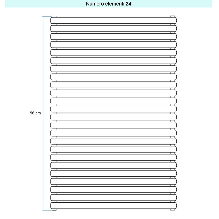 Irsap Design-Heizkörper ELLIPSIS 30_H 2, 24 Glieder, H 96 × B 53 × T 5,8 cm, Weiß Standard glänzend (Farbcode 01) HE205302401IR01H01
