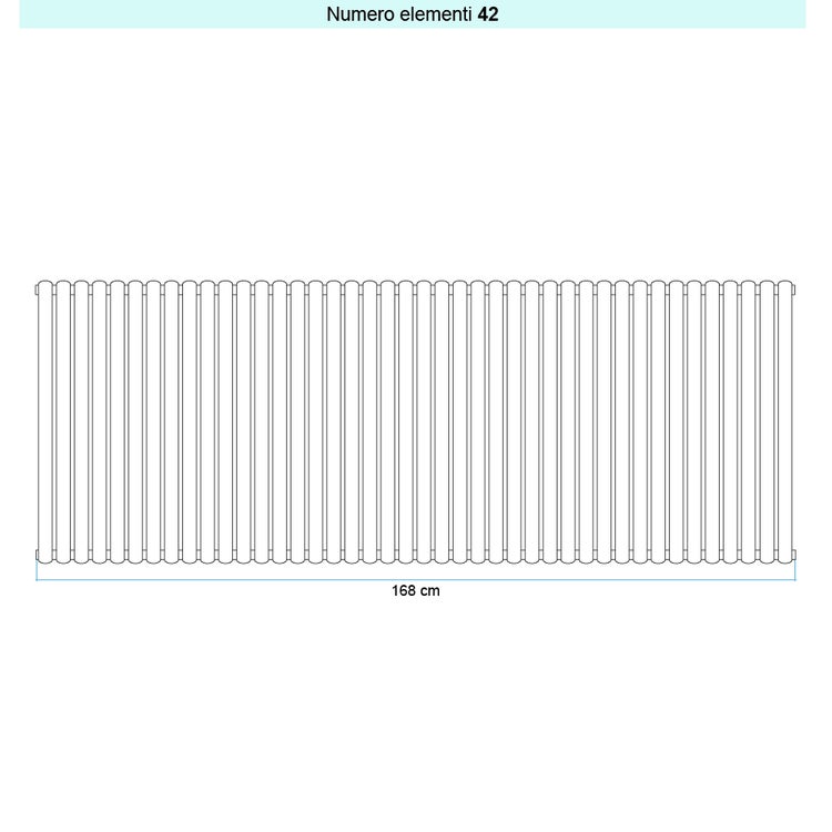 Irsap Design-Heizkörper ELLIPSIS 30_V 2, 42 Glieder, H 53 × B 168 × T 5,8 cm, Weiß Standard glänzend (Farbcode 01) HE205304201IR01A01