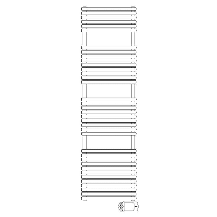 Irsap Elektro-Badheizkörper ELLIPSIS_30 B, 36 Rohre, 3 Segmente, H 180 × B 51 × T 4,4 cm, mit elektronischer Steuerung, Weiß Standard glänzend (Farbcode 01) HTG051H01IR01NNN01