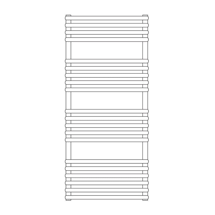 Irsap Badheizkörper KART, 20 Rohre, 3 Segmente, H 111,2 × B 50 × T 5 cm, Schwarz matt (Farbcode K1) KAM050BK1IR01NNN01