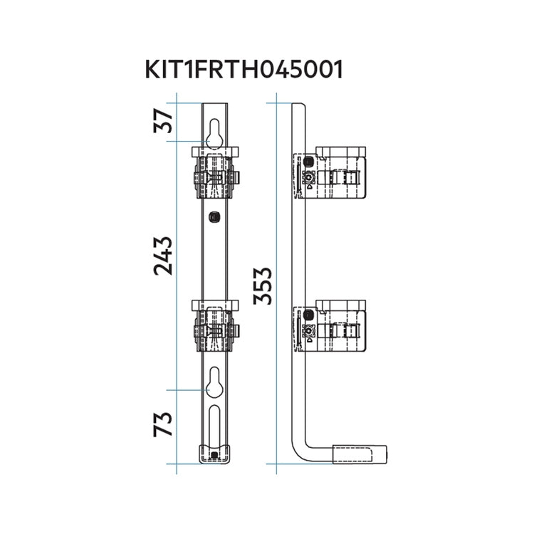 Irsap Wandbefestigungssystem für Tesi, ein Regal H. 45 cm KIT1FRTH045001