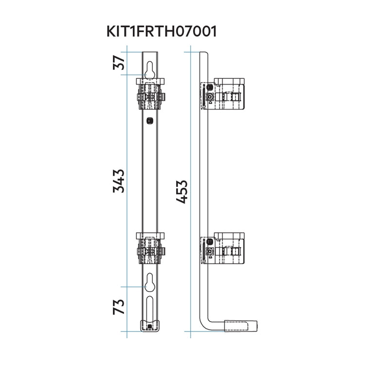 Irsap Wandbefestigungssystem für TESI, eine Konsole H 70 cm KIT1FRTH070001
