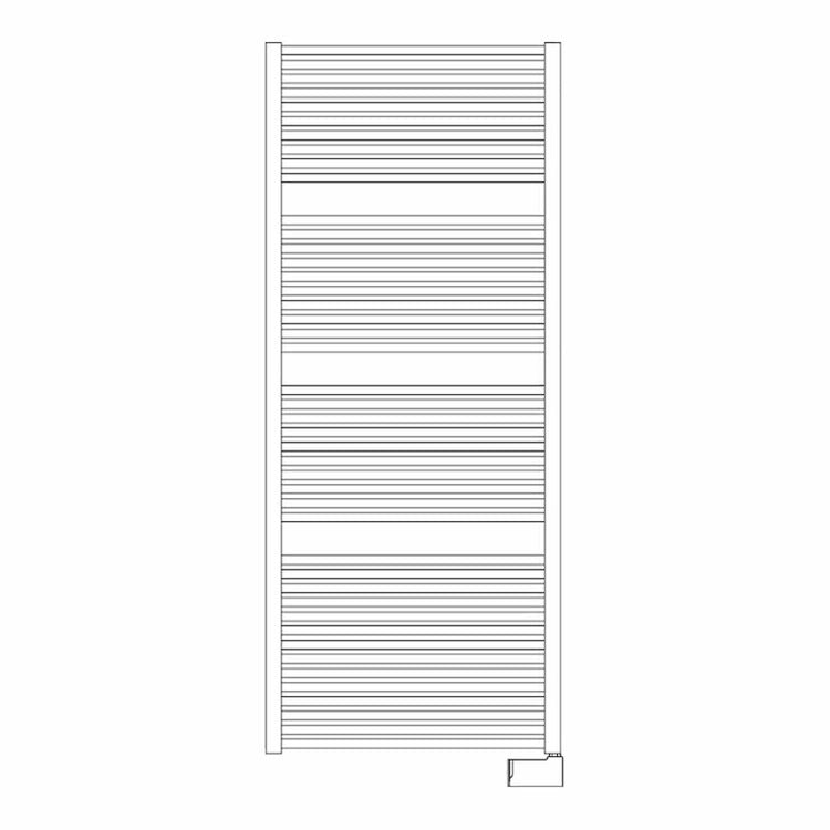 Irsap Elektro-Badheizkörper NOVO Chrom, 44 Rohre, 3 Segmente, H 180,8 × B 75 × T 3 cm, mit elektronischer Steuerung, Chrom (Farbcode 50) NLG075E50IR01NNN01