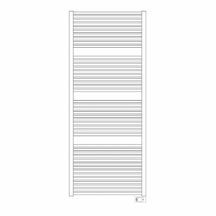 Irsap Elektro-Badheizkörper NOVO Chrom, 44 Rohre, 3 Segmente, H 180,8 × B 75 × T 3 cm, mit elektronischer Steuerung, Chrom (Farbcode 50) NLG075H50IR01NNN01