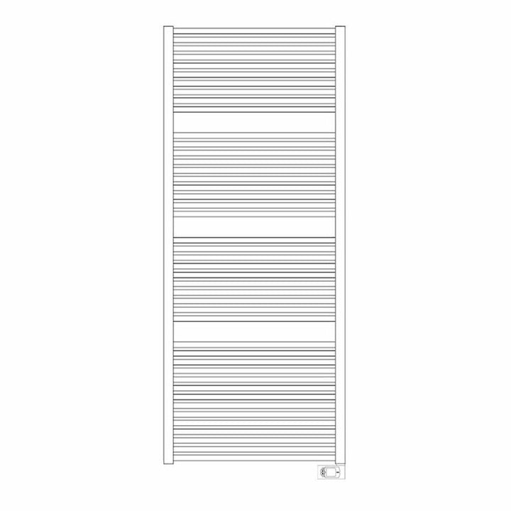Irsap Elektro-Badheizkörper NOVO Chrom, 44 Rohre, 3 Segmente, H 180,8 × B 75 × T 3 cm, mit elektronischer Steuerung, Chrom (Farbcode 50) NLG075H50IR01NNN01