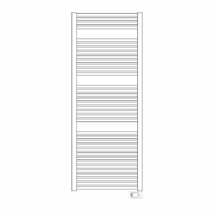Irsap Elektro-Badheizkörper NOVO Chrom, 36 Rohre, 3 Segmente, H 152 × B 60 × T 3 cm, mit elektronischer Steuerung, Chrom (Farbcode 50) NLL060H50IR01NNN01