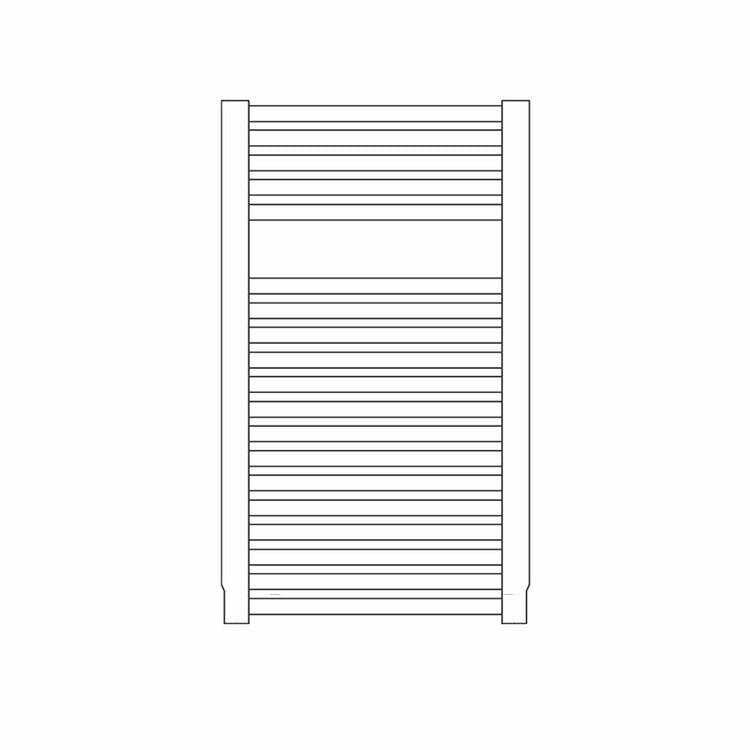 Irsap Badheizkörper NOVO Chrom, 19 Rohre, 1 Segment, H 76,4 × B 50 × T 3 cm, Chrom (Farbcode 50) NLP050B50IR01NNN02