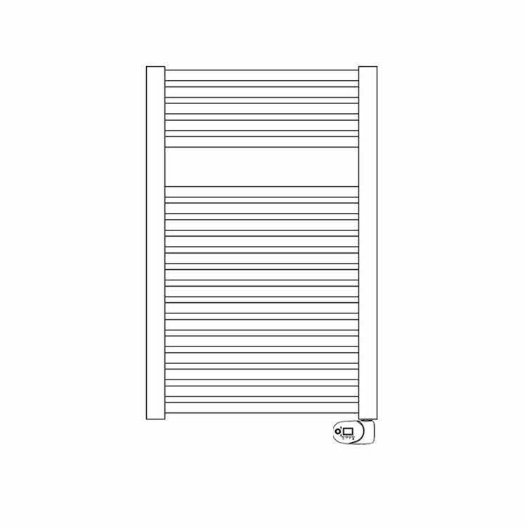 Irsap Elektro-Badheizkörper NOVO Chrom, 19 Rohre, 1 Segment, H 76,4 × B 50 × T 3 cm, mit integriertem Bluetooth-Modul, Chrom (Farbcode 50) NLP050Y50IR01NNN02