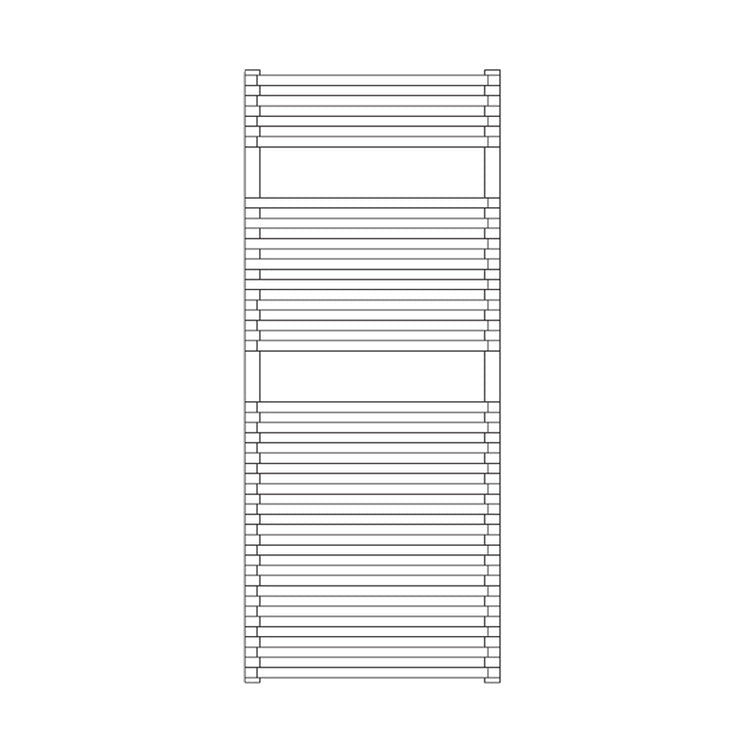Irsap Badheizkörper NET, 26 Rohre, 2 Segmente, H 120 × B 60 × T 6,7 cm, Weiß Standard glänzend (Farbcode 01) NTM060B01IR01NNN02