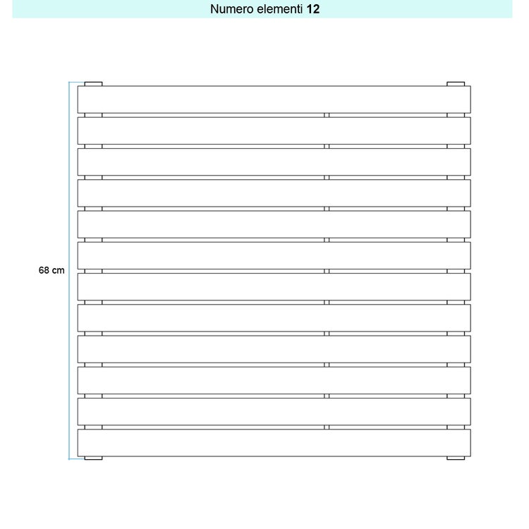 Irsap Design-Heizkörper PIANO horizontal, 12 Glieder, H 68 × B 92 × T 3,8 cm, Weiß Standard glänzend (Farbcode 01) PI109201201IR01H01