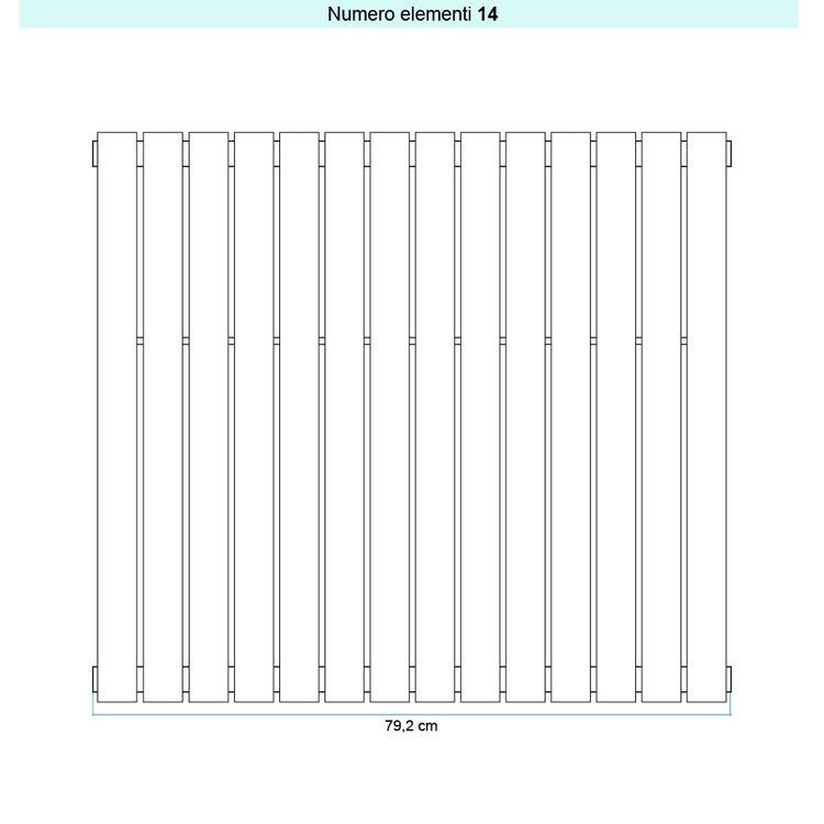 Irsap Design-Heizkörper PIANO 2 vertikal, 14 Glieder, H 222 × B 78,8 × T 4,6 cm, Graphit metallic Strukturlack (Farbcode 2Q) PI22220142QIR01A01