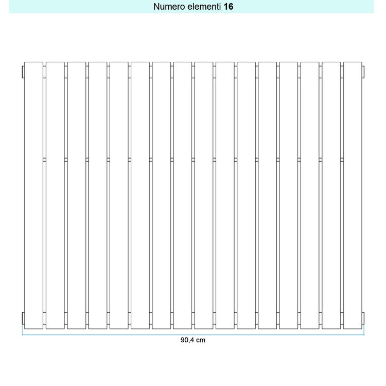Irsap Design-Heizkörper PIANO 2 vertikal, 16 Glieder, H 222 × B 90,4 × T 4,6 cm, Schwarz RAL 9005 glänzend (Farbcode 10) PI222201610IR01A01