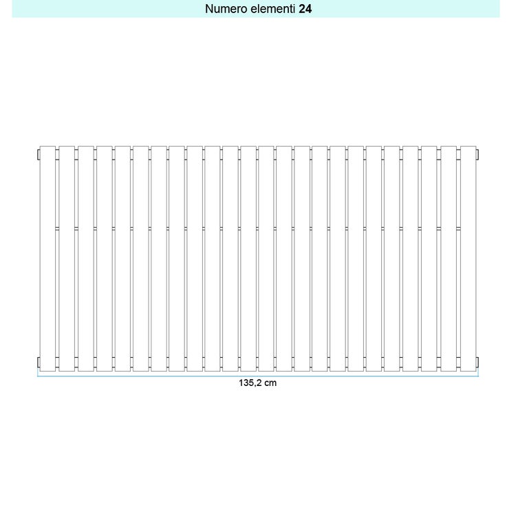 Irsap Design-Heizkörper PIANO 2 vertikal, 24 Glieder, H 70 × B 135,2 × T 4,6 cm, Titangrau metallic glänzend (Farbcode L3) PI2070024L3IR01A01