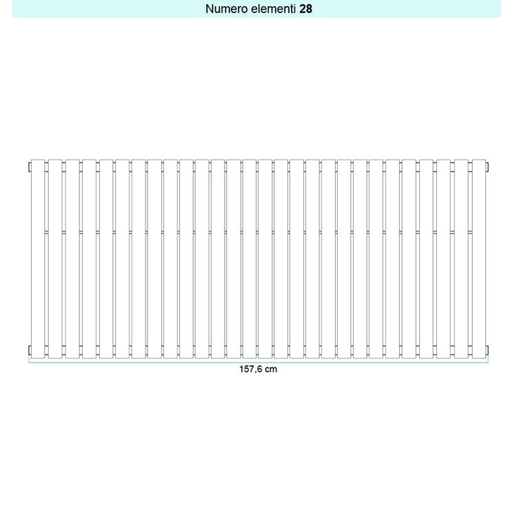 Irsap Design-Heizkörper PIANO 2 vertikal, 28 Glieder, H 202 × B 157,6 × T 4,6 cm, Weiß Standard glänzend (Farbcode 01) PI220202801IR01A01