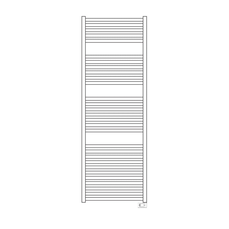 Irsap Elektro-Badheizkörper QUADRÉ, 36 Rohre, 3 Segmente, H 151,7 × B 53 × T 3 cm, mit elektronischer Steuerung, Weiß Standard glänzend (Farbcode 01) QSL053H01IR01NNN01