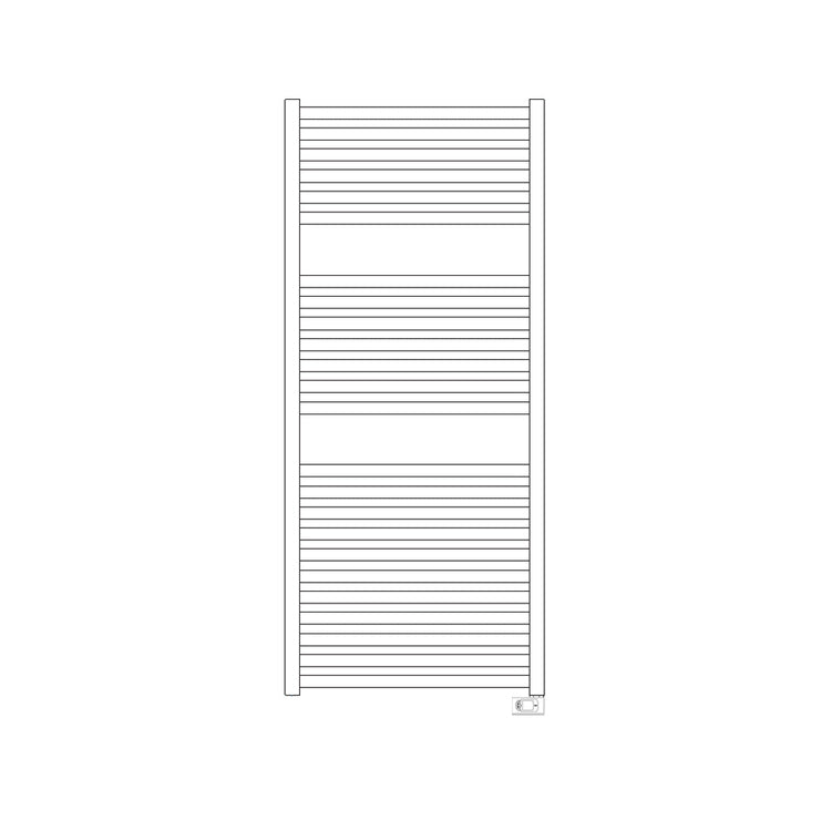 Irsap Elektro-Badheizkörper QUADRÉ, 24 Rohre, 2 Segmente, H 121,6 × B 53 × T 3 cm, mit elektronischer Steuerung, Weiß Standard glänzend (Farbcode 01) QSM053H01IR01NNN01