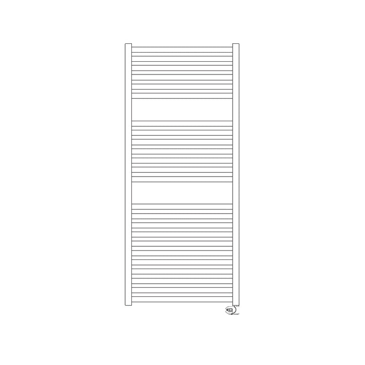 Irsap Elektro-Badheizkörper QUADRÉ, 24 Rohre, 2 Segmente, H 121,6 × B 53 × T 3 cm, mit integriertem Bluetooth-Modul, Weiß Standard glänzend (Farbcode 01) QSM053Y01IR01NNN01