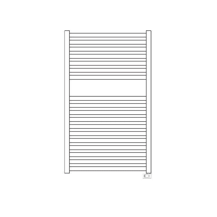 Irsap Elektro-Badheizkörper QUADRÉ, 18 Rohre, 1 Segment, H 87,2 × B 53 × T 3 cm, Hellgrau matt (Farbcode 8N) QSS053E8NIR01NNN01
