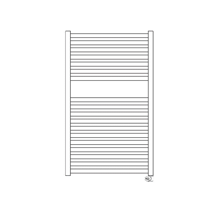 Irsap Elektro-Badheizkörper QUADRÉ, 18 Rohre, 1 Segment, H 87,2 × B 53 × T 3 cm, mit integriertem Bluetooth-Modul, Weiß Standard glänzend (Farbcode 01) QSS053Y01IR01NNN01