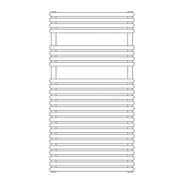 Irsap Badheizkörper RIGO, 25 Rohre, 2 Segmente, H 98,5 × B 122 × T 5 cm, Weiß Standard glänzend (Farbcode 01) RIM122B01IR01NNN01