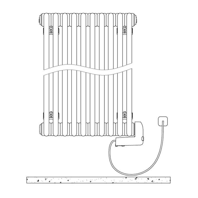 Irsap Elektro-Röhrenradiator TESI 3 EH-600-15, 15 Glieder, H 65,3 × B 73,5 × T 6,5 cm, Weiß Standard glänzend (Farbcode 01) RT306001501IRHRN01