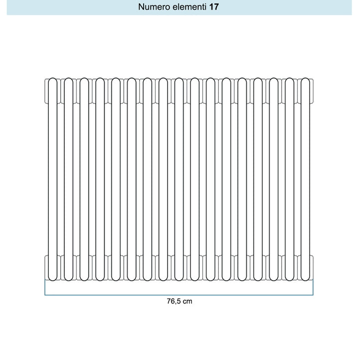 Irsap Röhrenradiator TESI 6, 17 Glieder, H 75 × B 76,5 × T 21,5 cm, Tabakbraun Strukturlack (Farbcode 1B), mit Stopfen RT60750171BIR02N01