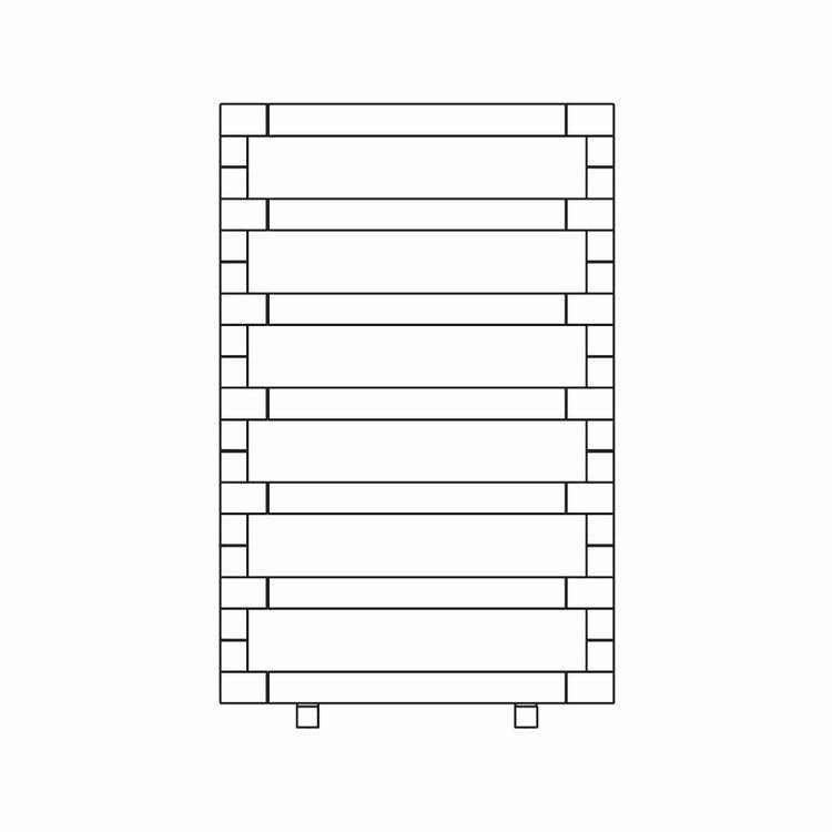 Irsap Design-Heizkörper STEP_B, 7 Glieder, H 76 × B 50 × T 10,7 cm, Perlweiß Strukturlack (Farbcode 16) SES050B16IR01NNN03